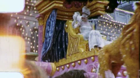 QUEEN IN TEMPLE Mardi Gras Float New Orleans 1960s Vintage Film Home Movie 4040 Stock Footage 11939771