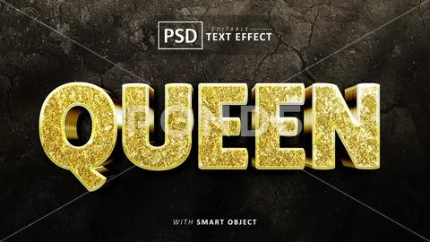 Queen text effect editable PSD Template