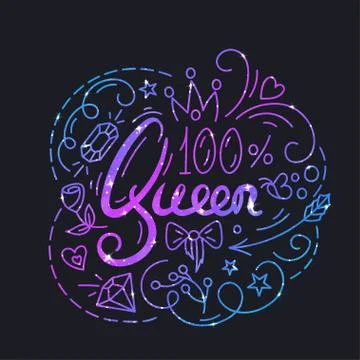 Queen Text Poster Stock Illustration