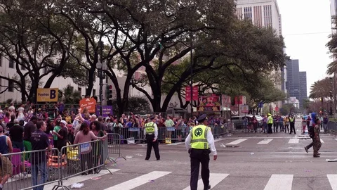 Queen Thoth float in Mardi Gras parade 2018 4k Stock Footage 86338376