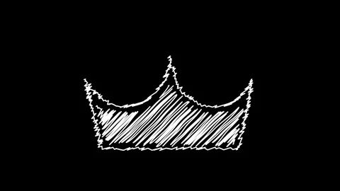 Queen tiara animated hand drawn scribble princess crown royal symbol wiggli.. Stock Footage 342963526