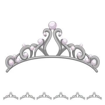Queen tiara crown cartoon vector graphic Stock Illustration