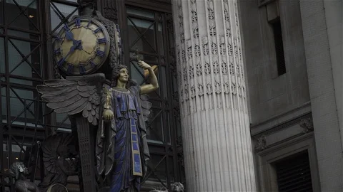 Queen of Time statue, Selfridges Stock Footage 93207179
