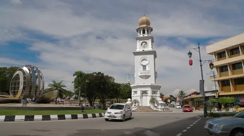 Queen Victoria Memorial Clock Tower &amp; Immigration Department Stock Footage 48134628