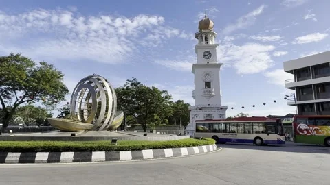 Queen Victoria memorial clock tower, Malaysia Stock Footage 304550207