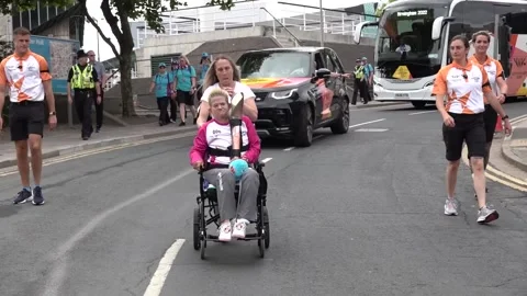 Queen's Baton continues Commonwealth journey in Hull Stock Footage 201189687