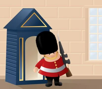 Queens guard in action Stock Illustration