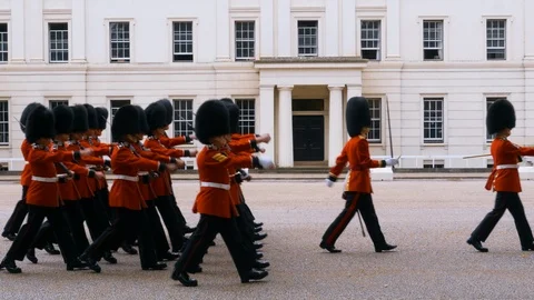 Queen's Guard Parade. 3 shots! Stock Footage 95934136