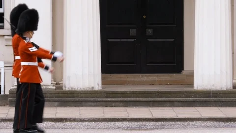 Queen's Guard. Two shots! Stock Footage 95933975