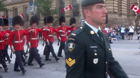 Queen's guards in canada Stock Footage 27821624