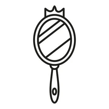 Queen's hand mirror with a crown design Stock Illustration