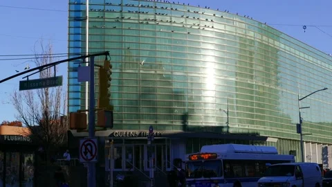 Queens Library, Flushing, Queens, New York City Stock Footage 222456963