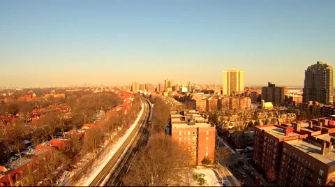 Queens Winter Aerials 스톡 동영상 48077027