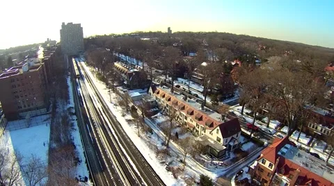 Queens Winter Aerials 스톡 동영상 48077184