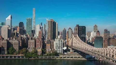 Queensboro Bridge And Manhattan Stock Footage 83527680