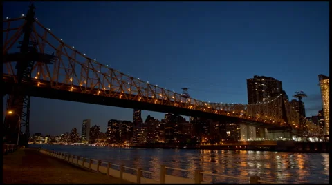 Queensboro Bridge Sunset Timelapse Stock Footage 40625906