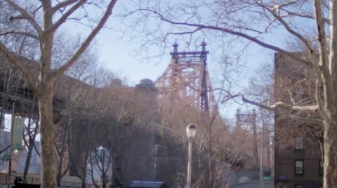 Queensbridge projects Queensboro Bridge old film vintage footage Queens NYC Stock Footage 51365320