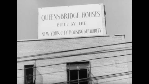 Queensbridge Public Housing Construction Project Impressions In New York Stock Footage