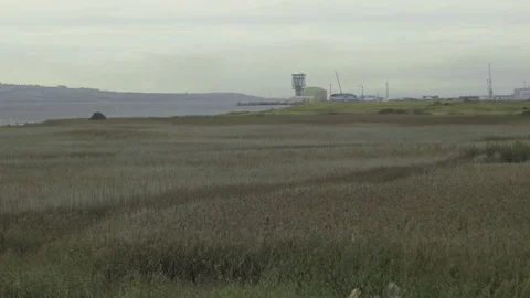 Queensferry Crossing 20 - medium shot Port of Rosyth Stock Footage 83117348