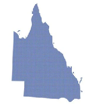 Queensland Australia Dot Map In Blue Stock Illustration