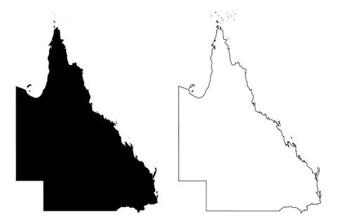 Queensland map vector Illustrazione stock