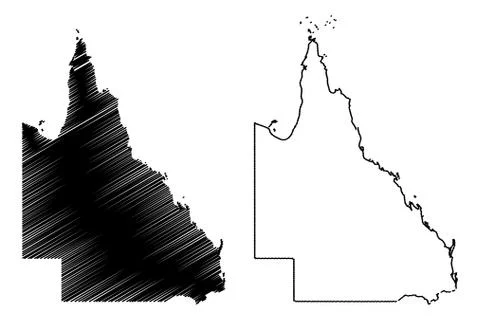 Queensland map vector Illustrazione stock