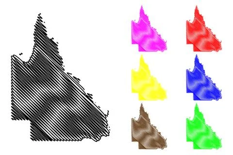Queensland map vector Illustrazione stock