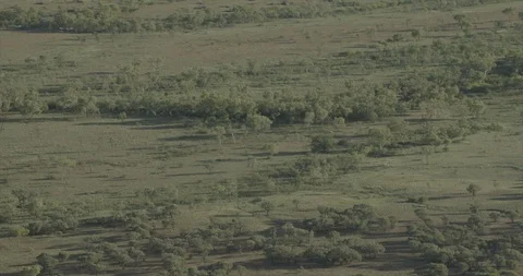 Queensland Outback Aerial Pull out to Wide Panorama Video stock 113824820