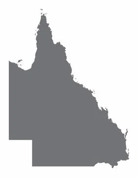 Queensland silhouette map Stock Illustration