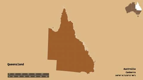 Queensland, state of Australia, zoomed. Pattern Stock Illustration