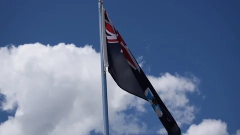 Queensland state flag in the wind Stock Footage 104889177