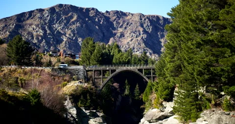 Queenstown, Edith Cavell Bridge over the Shotover River Stock Footage 234555832