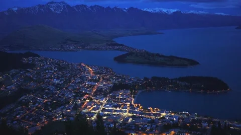 Queenstown at night Stock Footage 43105169
