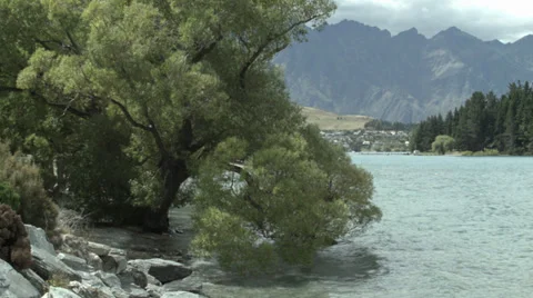 Queenstown shore Stock Footage 35163422