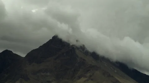 Queenstown Timelapse clouds break across mountain Stock Footage 35167283
