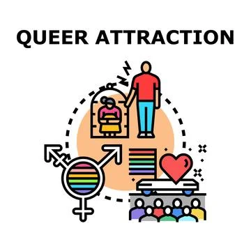 Queer attraction concept accepting identity spectrum pride Stock-Illustration