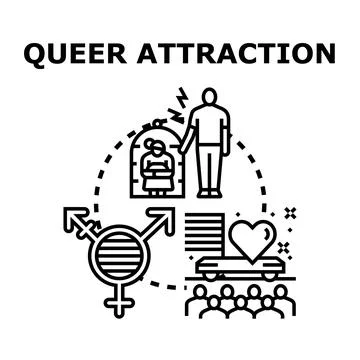 Queer attraction concept accepting identity spectrum pride Stock Illustration