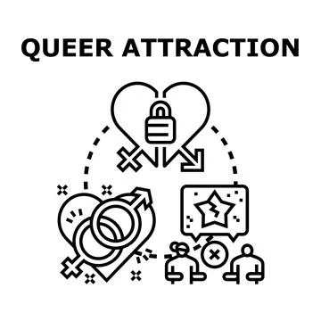 Queer attraction concept discovering diverse romantic relationships Illustrazione stock