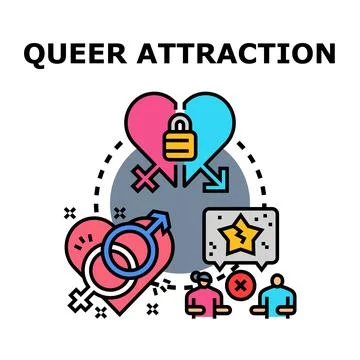 Queer attraction concept discovering diverse romantic relationships Stock Illustration