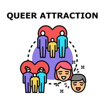 Queer attraction concept with diverse relationships Stock-Illustration