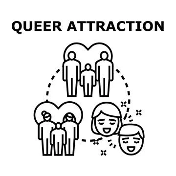 Queer attraction concept with diverse relationships Stock-Illustration