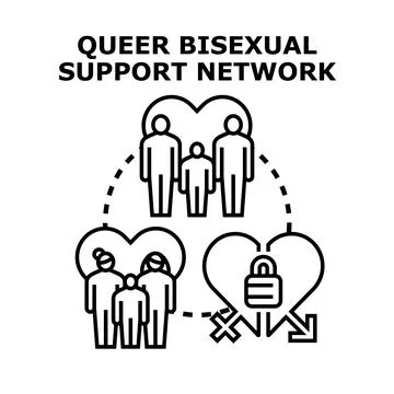 Queer bisexual support network community and support group Stock Illustration