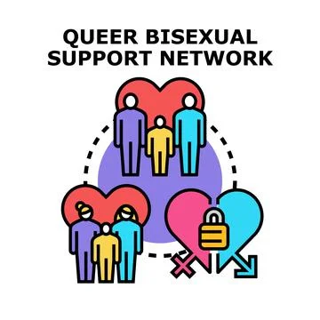 Queer bisexual support network community and support group Stock-Illustration
