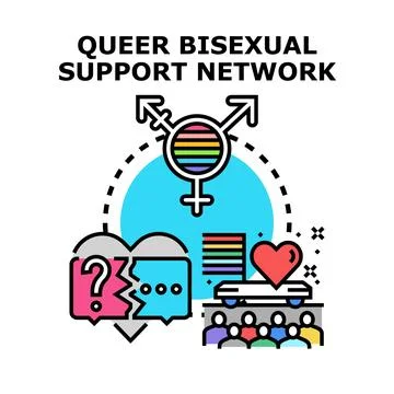 Queer bisexual support network concept illustration Stock-Illustration