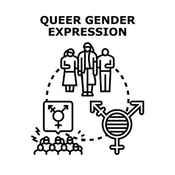 Queer gender expression and transgender identity embracing diversity Stock-Illustration