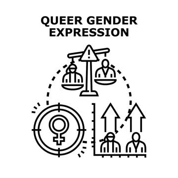 Queer gender expression balancing identity and development Stock-Illustration