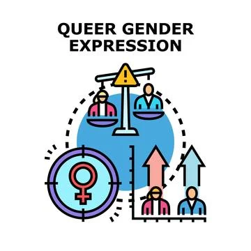 Queer gender expression balancing identity and development Stock-Illustration