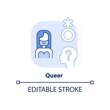 Queer light blue concept icon Stock Illustration
