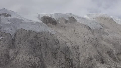 Quelccaya Ice Cap Glacier 4K aerial Drone tracking shot, Peru Stock Footage 260879018