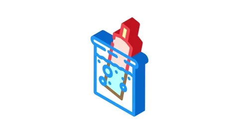 Quenching blacksmith metal isometric icon animation Stock Footage 327286961